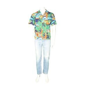 Diamond Head Classic Woody Car Surfing Surfboard Hawaiian Aloha Camp Shirt M